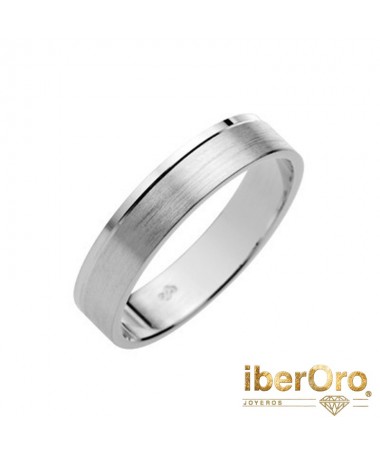 Alianza de boda Plana, Matizada-Brillo