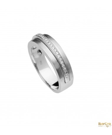 Anillo brillantes y oro blanco 0.10 cts