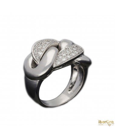 Mega anillo de oro blanco y brillantes 050 cts