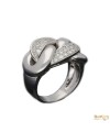 Mega anillo de oro blanco y brillantes 050 cts
