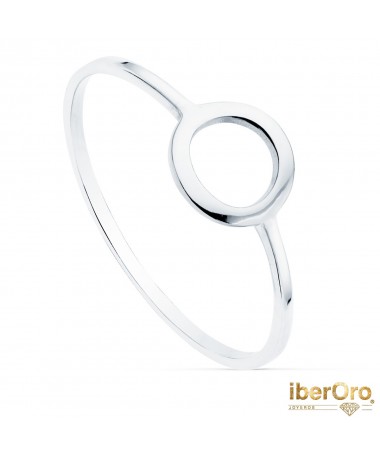Sortija Oro Blanco Lisa Motivo Redondo 7,5 mm