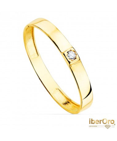 Sortija oro amarillo Brillo 1 Circonita