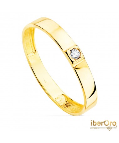 Sortija oro amarillo Brillo 1 Circonita