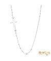 Gargantilla Oro Blanco Cruz 17 X 8 mm