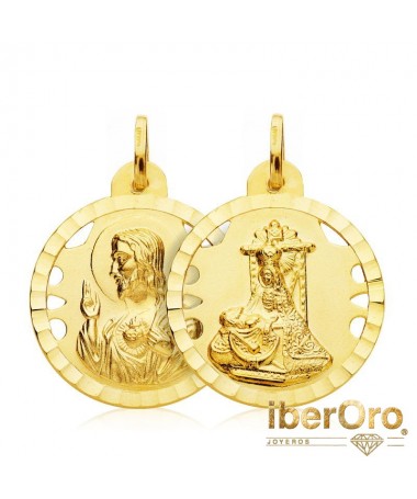 Escapulario Virgen de lasAngustias Corazon de Jesús 22 mm