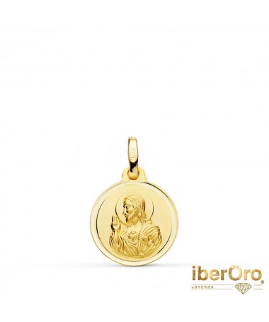Medalla Corazon de Jesús Bisel 14 mm