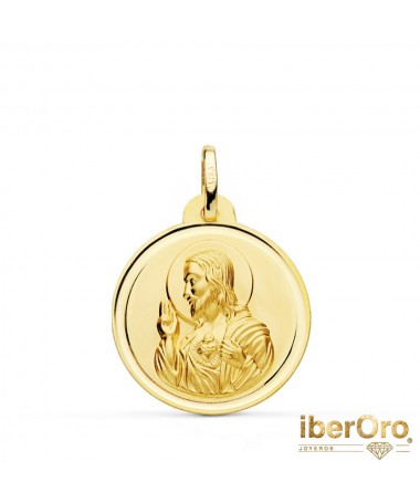 Medalla Corazon de Jesús Bisel 22 mm