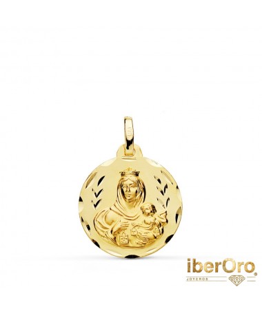 Medalla Tallada Virgen del Carmen 18 mm