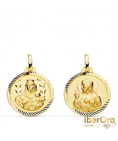 Escapulario Helice Virgen del Carmen Corazon de Jesús 18 mm