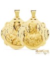 Escapulario Pandereta Virgen del Carmen y Corazon de Jesús 42 mm