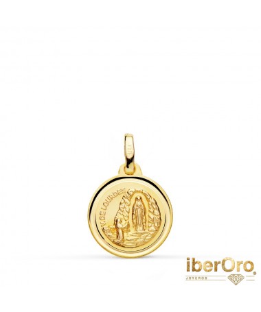 Medalla Virgen de Lourdes 14mm Bisel