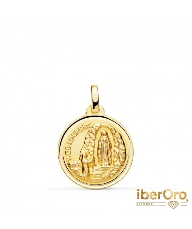 Medalla Virgen de Lourdes 18mm Bisel