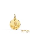Medalla oro amarillo Virgen de Fátima Tallada 16 mm