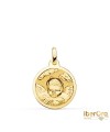 Medalla oro amarillo Angel Niño En La Nube Brillo