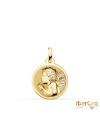 Medalla oro amarilloangel Niño Piadosorezando Brillo 16 mm