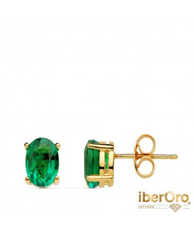 Pendientes Garras Esmeralda 7 X 5 mm