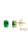 Pendientes Garras Esmeralda 7 X 5 mm