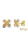 Pendientes Bicolor Trebol 7 X 7 mm