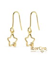 Pendientes Estrella Circonitas 22 X 8 mm