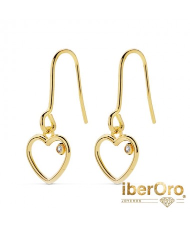 Pendientes Corazon Circonitas 20 X 9 mm