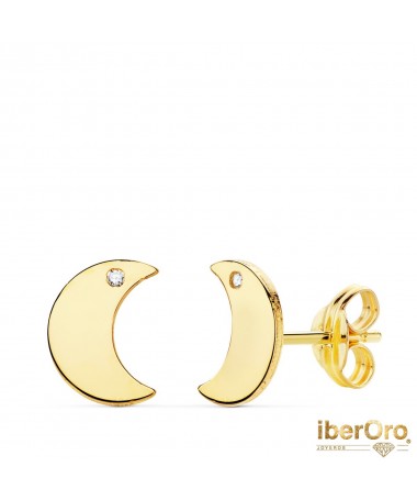 Pendientes Luna Lisa Circonita