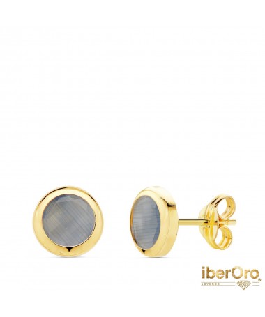 Pendientes Chaton Piedra Azul