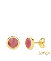 Pendientes Chaton Piedra Rosa