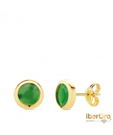 Pendientes Chaton Piedra Verde