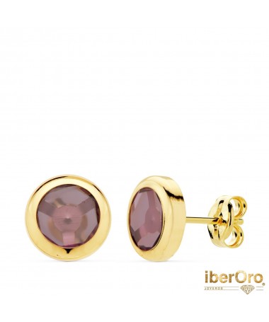 Pendientes Chaton Piedra Amatista