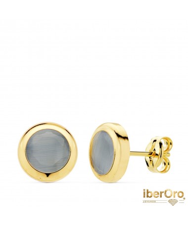 Pendientes Chaton Piedra Azul