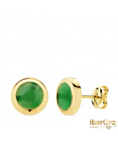 Pendientes Chaton Piedra Verde