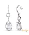 Pendientes Oro Blanco Largos Circonitas
