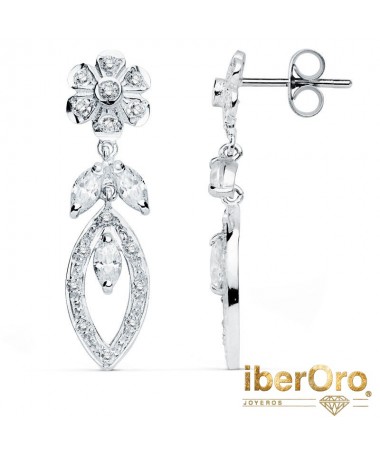 Pendientes Oro Blanco Circonitas