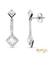 Pendientes Oro Blanco Largos Circonitas