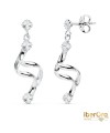 Pendientes Largos Oro Blanco Circonitas