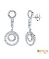 Pendientes Largos Oro Blanco Circonitas