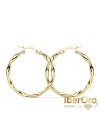 Aros oro amarillo Brillo Retorcidos 30 X 2