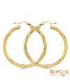 Aros oro amarillo Huecos Granillados 29 mm