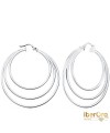 Aros Triples Oro Blanco Huecos Redondos
