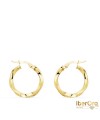 Aros oro amarillo Huecos Retorcidos Mate y Brillo 20 X 2