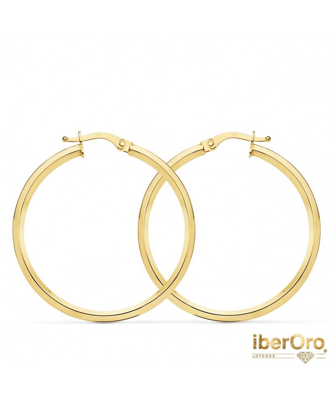 Aros oro amarillo Lisos Redondos Rombo 33 X 1,50 mm