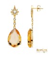 Pendientes Piedra Pera Color Champagne