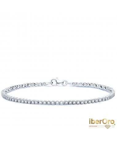 Pulsera Oro Blanco Circonitas 19 cm