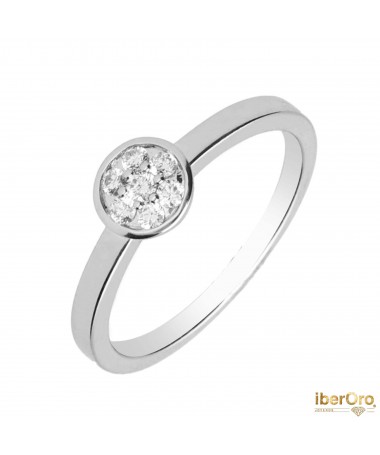 Sortija Chatón invisible 7 Diamantes 0,16 kt