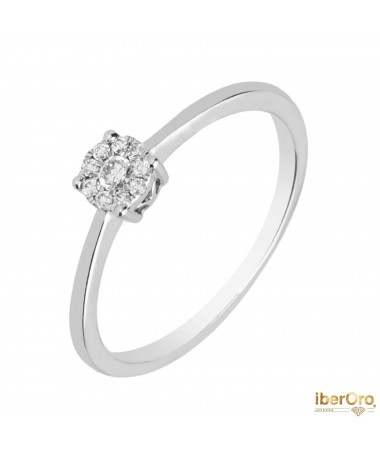 Sortija engaste invisible 10 Diamantes 0,08 kt