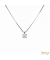 Colgante con cadena garra cuadrada de 0,08 Kt