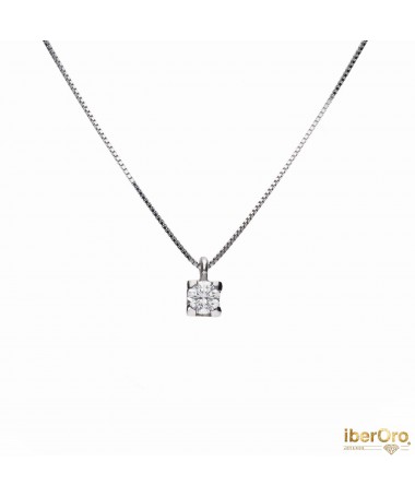 Colgante con cadena garra cuadrada de 0,16 Kt