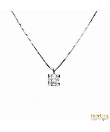 Colgante con cadena garra cuadrada de 0,25 Kt