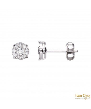 Pendientes engaste invisible 10 Diamantes 0,32 kt