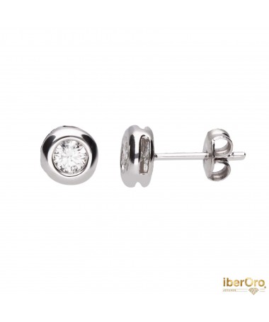 Pendientes chatón doble de 0,30 kt